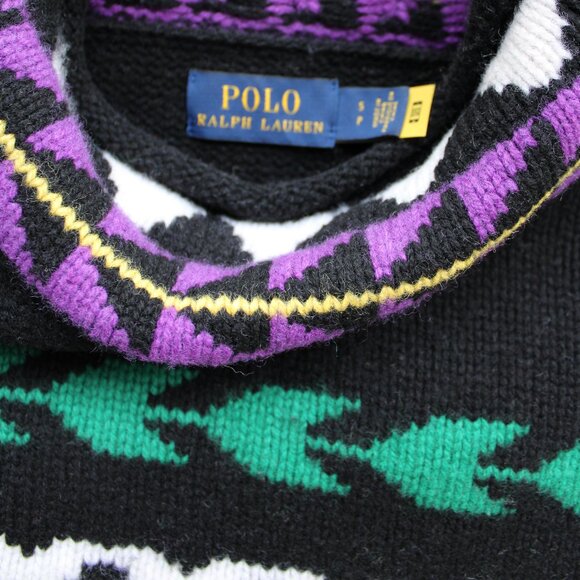 RALPH LAUREN POLO Geo-Motif Turtleneck tunic Sweater Cashmere wool Aztec Tribal - Picture 12 of 12